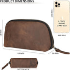 Leather Tech Pouch for Cables Chargers Phone | Tech Bag | Zipper Travel - Image 5