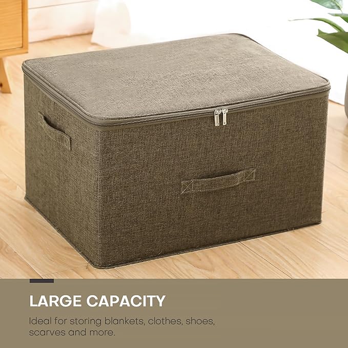 ANMINY Storage Bins with Zipper Lids 51.9 Qt Lidded Fabric Storage Boxes - Image 5