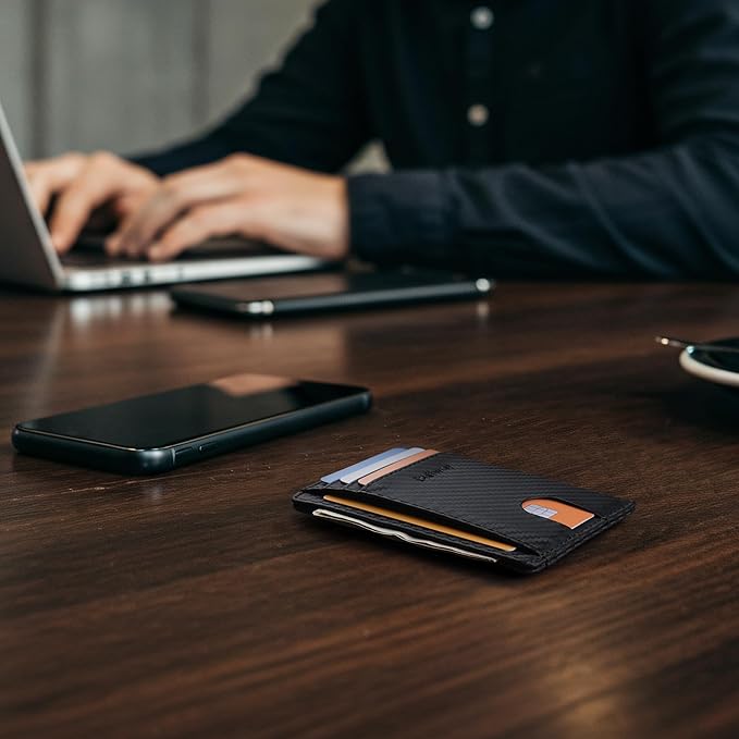 Buffway Slim Minimalist Front Pocket RFID Blocking Leather Wallets - Image 9