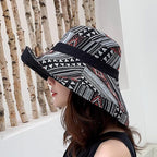 Women Wide Brim Sun Hats Metal Wired Edge Summer UV Protection Beach Fishing Hat - Image 3
