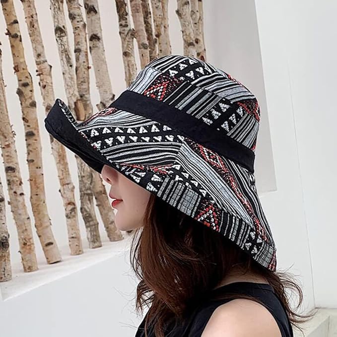 Women Wide Brim Sun Hats Metal Wired Edge Summer UV Protection Beach Fishing Hat - Image 3