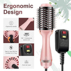 Cosermart 4 in 1 Hot Air Brush with Negative Ion Anti-frizz Blowout Brush for Drying, Straightening, Curling, Salon Volumizing