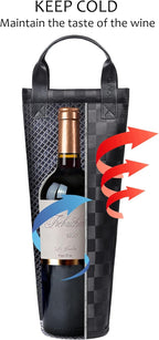 Tirrinia Single Wine Carrier Tote, Insulated Wine Cooler Bag - Image 5