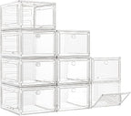 7 code Large Clear Shoe Boxes Organizer【Thicker Material】 Stronger Shoe Box by 7+code