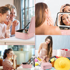 Makeup Travel Train Case with Mirror LED Light 3 Adjustable Brightness Large - Image 6