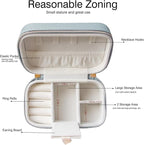 Small Jewelry Travel Case For Womens Small Rectangle PU Leather Jewelry Box - Image 4