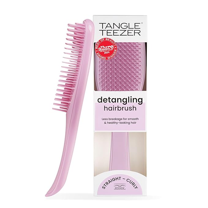 Tangle Teezer Ultimate Detangler Brush for Wet & Dry Hair, Eliminates Knots & Reduces Breakage for Straight to Wavy Hair Types, Amazon Exclusive Rosebud