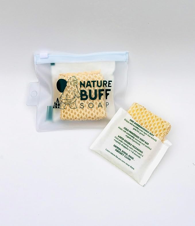 2-Pack Biodegradable Soap Unscented Travel-Sized Camping Soap Bars -All-In-One by NatureBuff