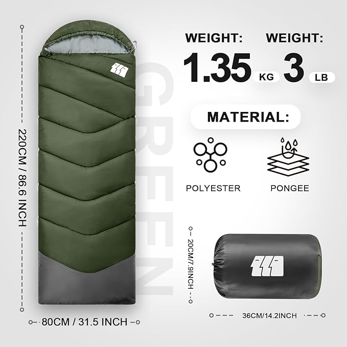 Sleeping Bags for Adults Cold Weather, Waterproof, Lightweight Sleeping Bag for - Image 2