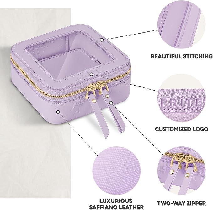 Prite Small Makeup Bag for Women Portable Clear Makeup Bag Cute Mini Waterproof - Image 4