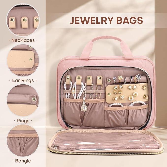 8L Travel Toiletry Bag with Jewelry Organizer - Image 3