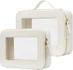 Popvibe Clear Makeup Bag Travel Cosmetic Case Transparent Toiletry Bag by POPVIBE