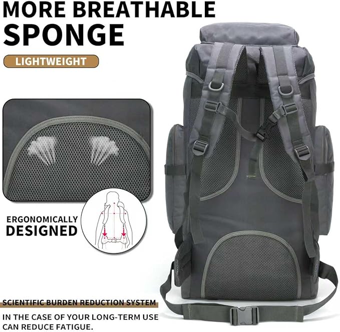 Hiking Backpack for Men 70L/100L Camping Backpack Military Rucksack Molle 3 - Image 4