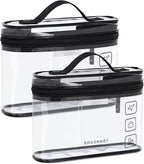 BAGSMART TSA Approved Toiletry Bag, 2 Pack Clear Makeup Cosmetic Bag Organizer by BAGSMART