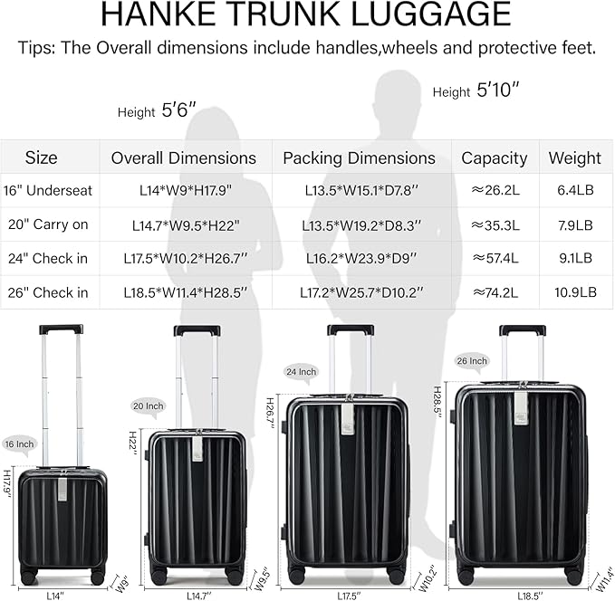 Hanke 16 inch Underseat Carry On Suitcases - Image 3
