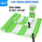 Sfee 2 in 1 Microfiber Oversized Beach Towel, Quick Dry Towel Travel Towel - Image 6