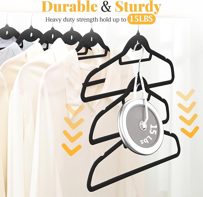 Velvet Felt Stackable Hangers 50 Pack, Non Slip, - Image 2