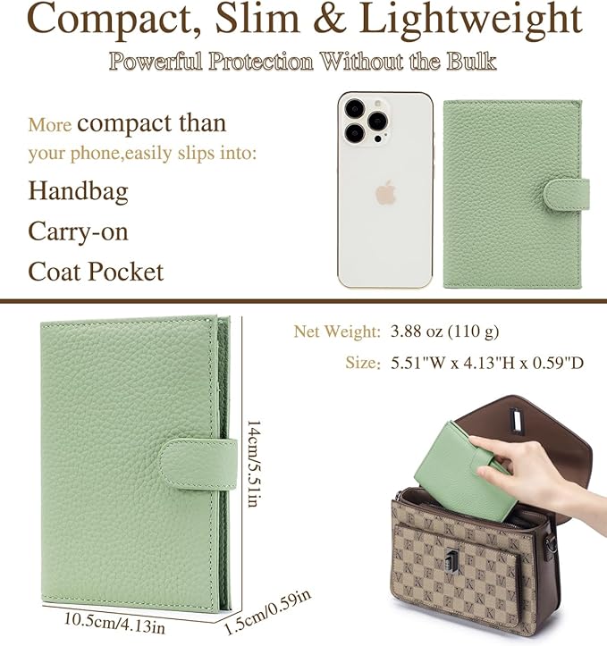 RFID Leather Passport Holder for Travel Women – Slim Passport Wallet - Image 5