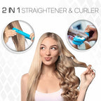 Brilliance New York - 1.25 Inch Diamond Ceramic Flat Iron - Frizz-Free and Anti-Static Ionic Plates - Dual Voltage Flat Iron for Travel