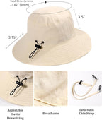 Water-Resistant Sun UPF 50+ Bucket Hat Protection Packable Brimmed Boonie - Image 6