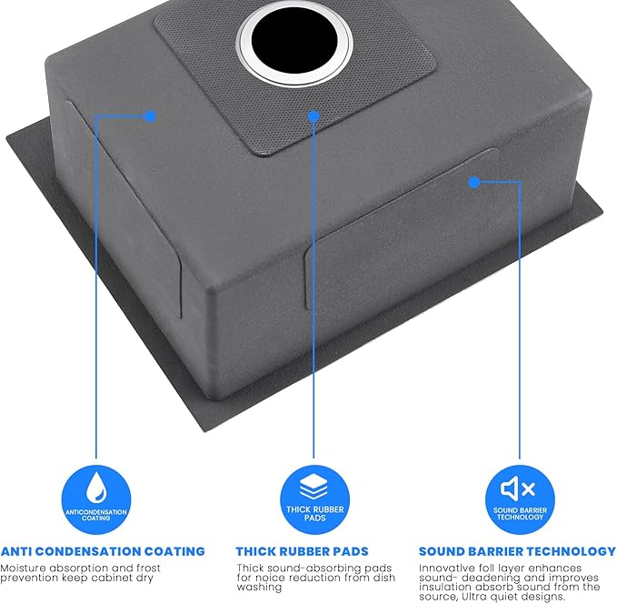 POPFLY 25 Inch Drop In Kitchen Sink, 25×18 Drop In Workstation Sink 18-Gauge - Image 6