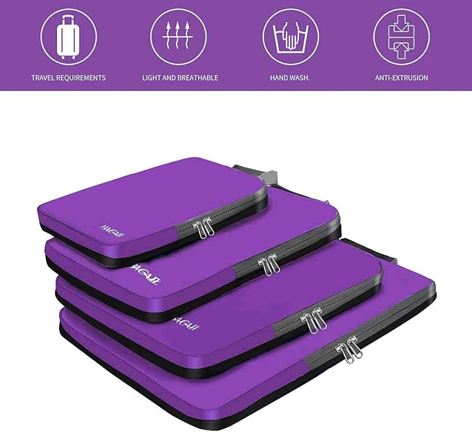 BAGAIL 4 Set/6 Set/8 Set Compression Packing Cubes Travel Accessories - Image 6