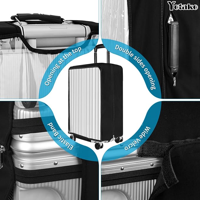 Yotako Upgraded Zippered Transparent PVC Suitcase Cover, No Disassembly - Image 4