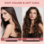 hopopower 1.25/1.5 Inch Curling Iron Brush Ceramic Double PTC Heated Round Hair Curling Comb, Tourmaline Ionic Hot Hair Curler Thermal Brush for Traveling (1.25inch)