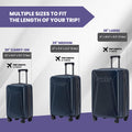 Traverse 25 Inch Expandable Hardside Upright Checked Suitcase with 360° Spinner Wheels (Deep Blue / Medium Checked)