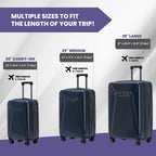 Traverse 25 Inch Expandable Hardside Upright Checked Suitcase with 360° Spinner Wheels (Deep Blue / Medium Checked)