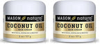 MASON NATURAL Coconut Oil Beauty Cream, Hydrating Moisturizer With Collagen for Smooth & Firm Skin, 2 oz (Pack of 2)