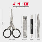 Revlon Men's Grooming Kit, 5-Piece Travel Essentials Set, Includes Clippers, Scissors, File, Tweezers and Carrying Case, Stocking Stuffer for Him, 1 count