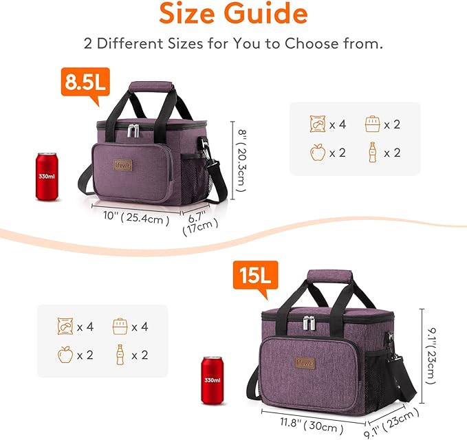 Lifewit Large Lunch Bag Insulated Lunch Box Soft Cooler Cooling Tote - Image 3