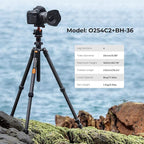 K&F Concept 64" Carbon Fiber Camera Tripod, Lightweight Travel Tripod - Image 2