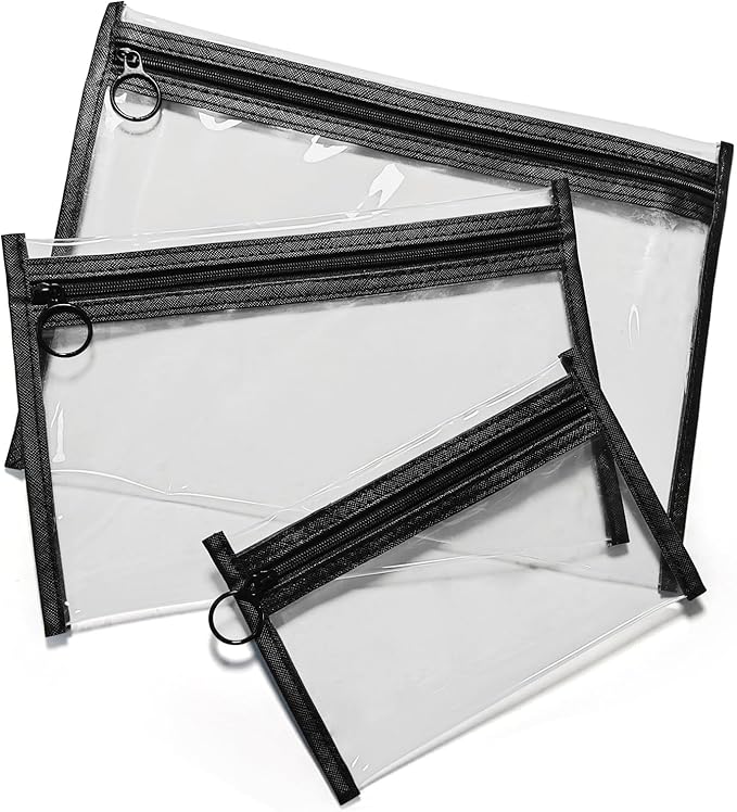 Clear Makeup Bags，small makeup bag, mesh zipper pouch bags, purse organizer by LEEVANOO