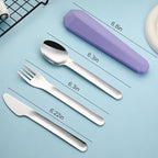 DEVICO Travel Utensils with Case, Reusable Camping Silverware Cutlery, 18/8 - Image 5