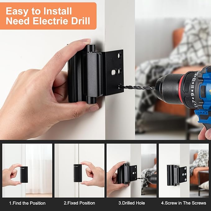 2 Pack Home Security Door Lock, Childproof Door Reinforcement Lock, - Image 3
