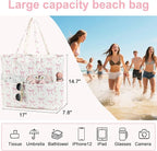 LEDAOU Beach Bag Waterproof Sandproof Women Tote Bag Pool Bag - Image 7