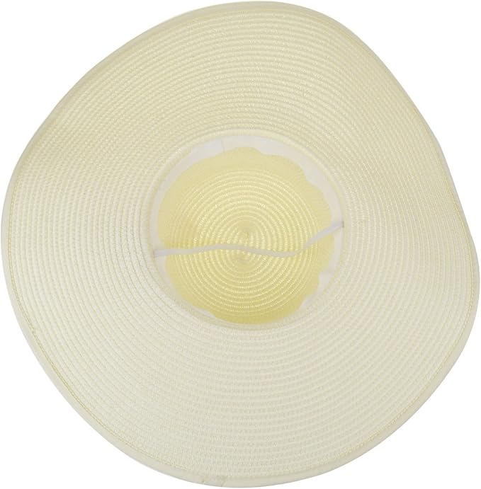 DRESHOW Beach Hats for Women Big Straw Wide Brim Summer Hat Floppy Foldable - Image 7