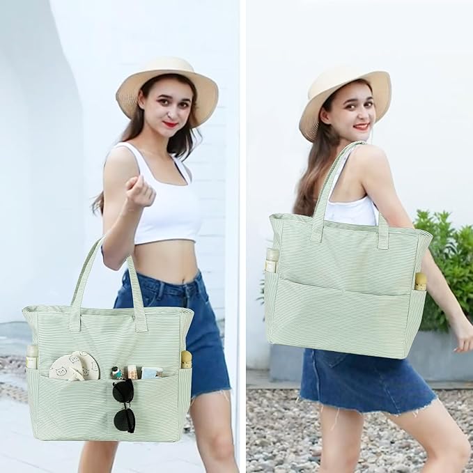 Beach Pool Bags Tote for Women Ladies Large Gym Tote Carry On Bag - Image 4