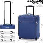 Verage Under Seat Luggage with Wheels, Softside Expanable Small Suitcase Carry - Image 2