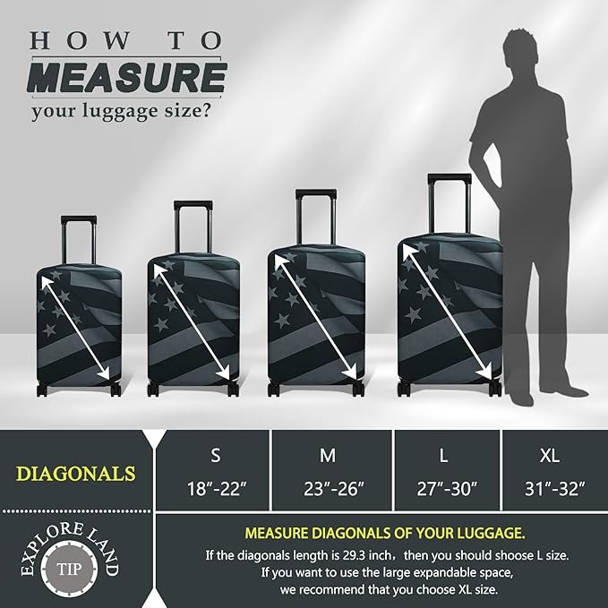 Explore Land Travel Luggage Cover Suitcase Protector Fits 31-32 Inch Case - Image 5