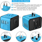 Travel Adapter Worldwide, Universal International Power Plug Adapter W/2.4A - Image 5