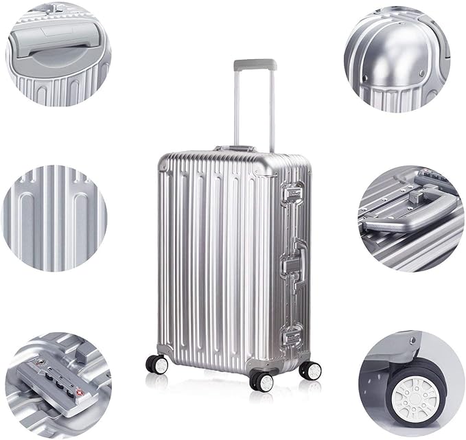 TRAVELKING All Aluminum Luggage Zipperless Hard Shell Suitcase - Image 2