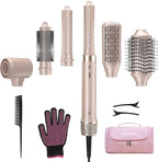 StyleVibe 6-in-1 Air Styler, Hair Dryer & Blow Dryer Brush with Travel Case - Auto Wrap Curls (L/R), Fast Drying, Thermal Round Brush for Smooth Blowouts & Frizz-Free Volume, No Heat Damage