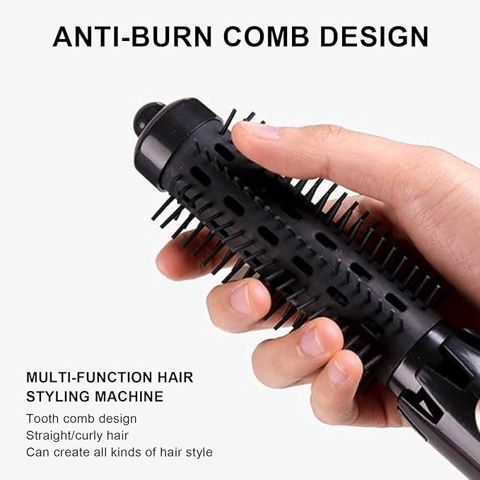 Hair Dryer Brush 4 in 1 Hot Air Brush Curler Combo with Interchangeable Heads - Automatic Curling Iron and Blow Dryer Brushes Set for Travel or Salon