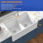 Dcolora Farmhouse Sink Double Bowl - Image 5