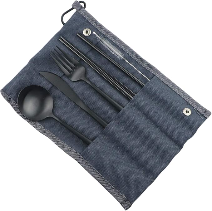 Gugrida Reusable Travel Utensils, 7 Piece Portable 304 Stainless Steel - Image 5