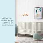 Newton Baby Galileo Standard Crib, Solid Beech Wood in Warm White Color - Image 9