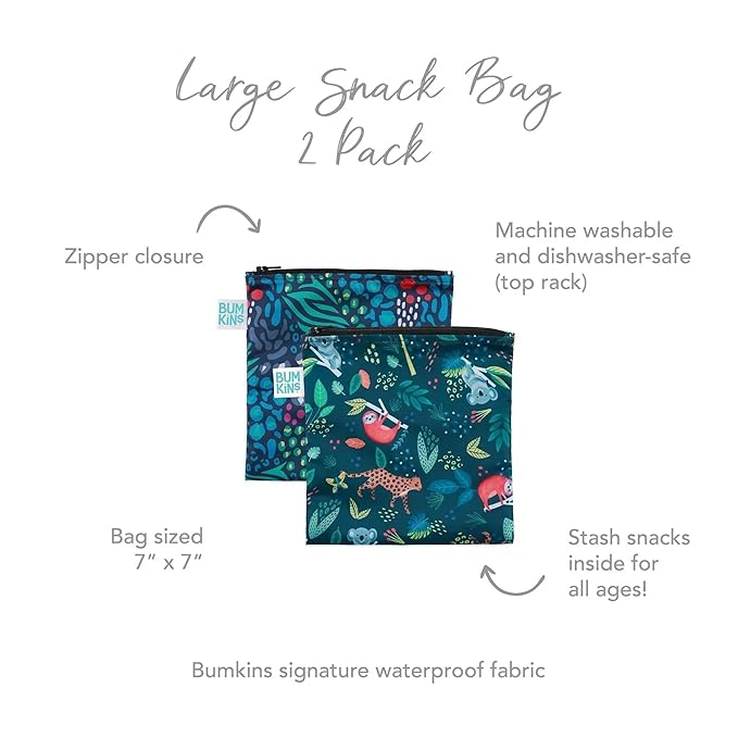Bumkins Reusable Sandwich and Snack Bags, - Image 4